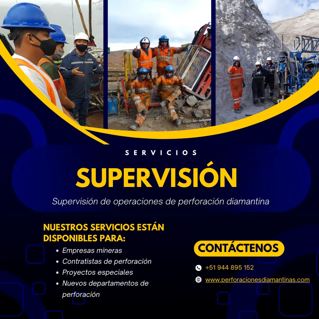 Supervisión de operaciones de perforación diamantina