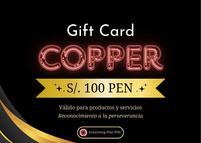 Tarjeta de regalo Copper 100PEN 